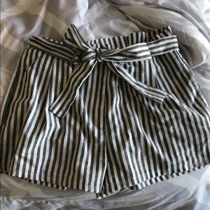 High waisted striped shorts